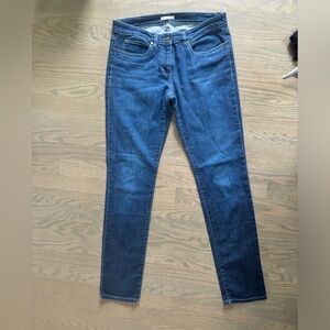 EILEEN FISHER Organic Cotton Denim Jeans Mid Rise Straight Bootcut 8 Dark Wash